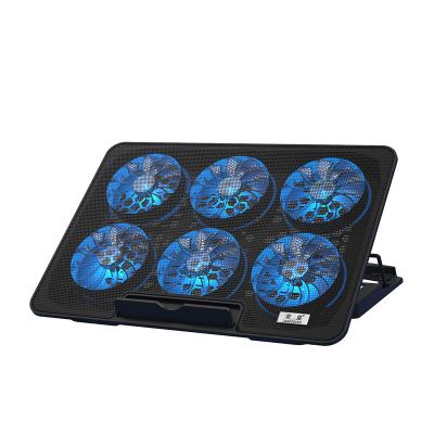 China 11-17 Inch Suohuang Top Selling Product 6 Fans Laptop Cooler Pad 2 USB Ports Laptop Cooling External Laptop Cooler for sale