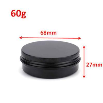 China Gift & Craft Jar 2oz 60g 60ML Nail Art Lip Gloss Empty Metal Black Aluminum Cream Candle Cosmetics Contain Canisters for sale