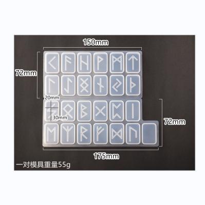 China China Mirror Casting Silicone DIY Mold Energy Symbol Runes Letter Word Crystal Epoxy Resin Mold for sale