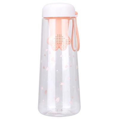 China 550ml Sustainable Plastic Cute Bpa Free Water Bottle Kawaii With Bear Claw Infuser For Girls Kids for sale