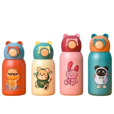 China Free Shipping Business Stainless Steel Cartoon Kids Vacuum Flask Thermal Water Bottle For Primary School Students Kindergarten Children for sale