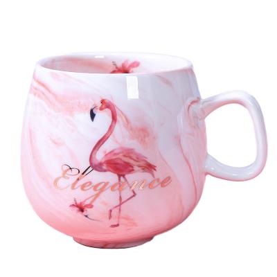 China Viable Flamingo Coffee Mugs Cute Cat Foot Ceramic Ins 72*85 Mm 350ml Cup Travel Mug for sale