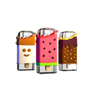 China Creative Sustainable Cute Snowman Watermeloon Ice Cream Chocolate Bottle Plastic Water Bottle With Straw for sale