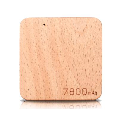 China Support 7800mah fast charging wooden power bank, portable wooden mobile power supply, firm good quality power bank for phone for sale