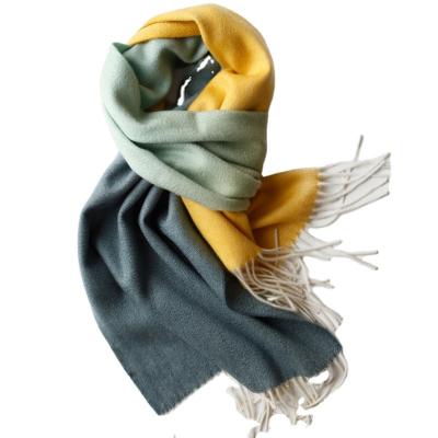 China Fashion European American Warm Gradient Pure Cashmere Scarf Shawl for sale