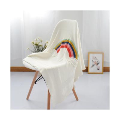 China Wholesale 100% Cotton Blanket Knitted Organic Folding Portable Children for sale