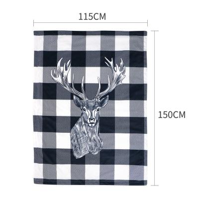 China Foldable Portable Comfortable New Cartoon Animal Black White Grid Add Velvet Thicken Plush Children Kids Baby Sleeping Bag Blanket for sale