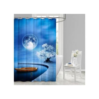 China Modern Custom Design Digital Printing Colorful Fashion Bathroom Shower Curtains Fabric Durable Bath Curtain Waterproof Bathroom Curtain for sale