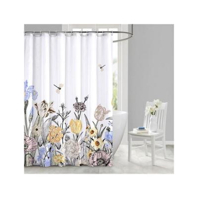 China Modern Custom Luxury Cartoon Flower 3d Shower Curtain Digital Printed for sale