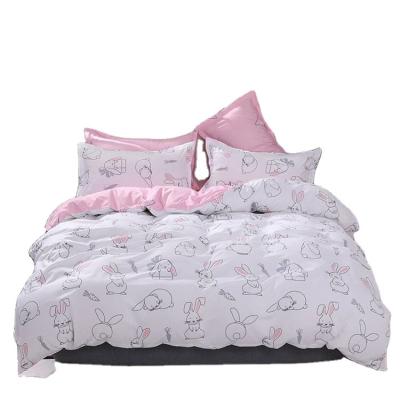 China DIFFERENT CHARACTER VOGUE SERIES 3 Pieces Printed Korean Pink Modern Home Textile Comforter Sheet Queen Size Comforter Duvet Cover Bedding Sets for sale