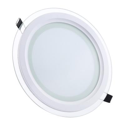 China Super Slim SMD Downlight 6w 9w 12w 18w 24w Modern Indoor Lamp Round Glass Led Panel Light for sale