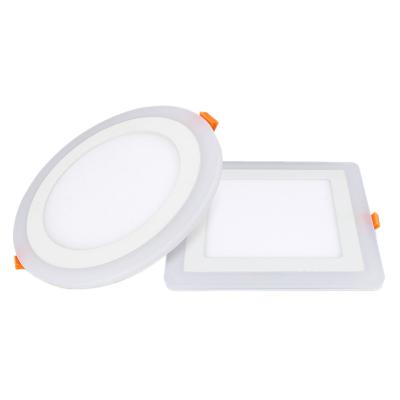 China Modern Round Square Recessed RGB Double Color Ceiling Led Panel Light Downlight For Indoor Decorate for sale