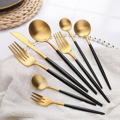 China Sustainable 4 PCS Stainless Steel Cutlery Set Fork And Spoon Flatware Set For Kitchen. for sale