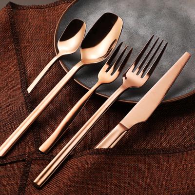 China Mirror 18/8 Stainless Steel Flatware Luxury Gold Plated Cutlery Set Sustainable High Quality Wedding Cutlery Set for sale