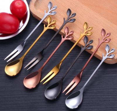 China Sustainable 410 Stainless Steel Dessert Sheet Cake Fork Spoon Knife Cutlery Set for sale