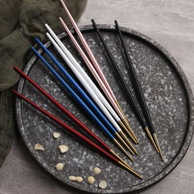 China High Quality Viable Metal Stainless Steel Chopsticks 1 pair of reusable chopsticks. for sale