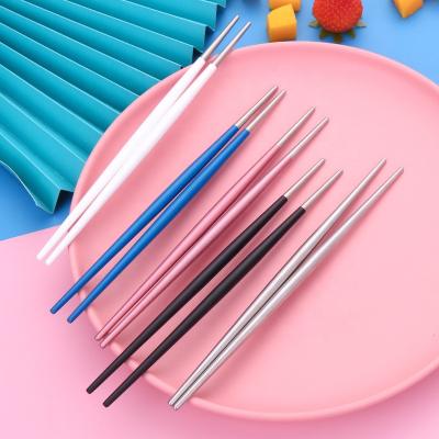 China High Quality Reusable Reusable Sushi Chopsticks 304 Stainless Steel Flatware Set for sale