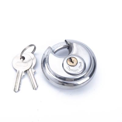 China 201Stainless Steel Round Cake Lock Trailer Padlock Waterproof Lock for sale