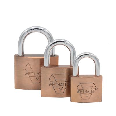 China ZH019 Wholesale Custom Waterproof Red Bronze Curved Padlock Gun Handle Key Iron Lock Core for sale