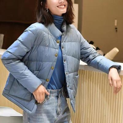 China Autumn/Winter 2021 New Breathable Coat Women Solid Color Cotton-padded Pocket Long Sleeve Cotton-padded Coat For Women for sale