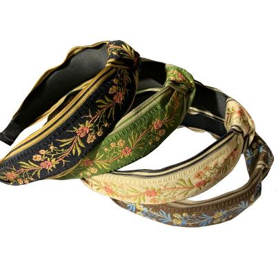 China European and American style factory wholesale sample free famous brand designer embroiderycustom headbands for sale