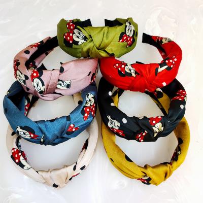 China Mickey Hair Accessories Bowknot Wide-Bordered European and American Fashionable Headband Style Super Explosive Sprouting Hair Circle for sale