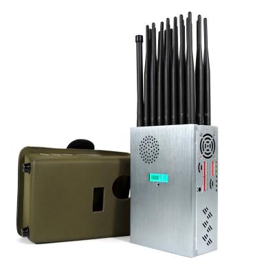 China World's Newest 24 Antennas hand-held Phone Jammer blocking 5G WiFi GPS UHF VHF Lojack Radio signals for sale