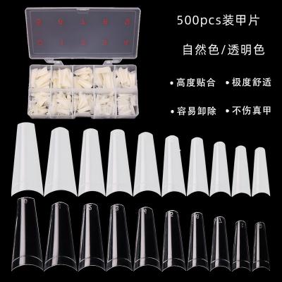 China Easy Apply New Arrival Manicure Nail Slice Fale Half Stick False Nail Drill Correction Tips French Box Manufacturer Direct Selling for sale