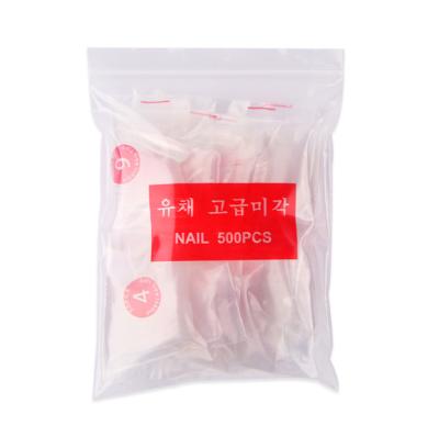 China Easy Apply Nail Salon New French Nail Tips Artificial Clear White/Natural Fake Nails 600 Pieces for sale