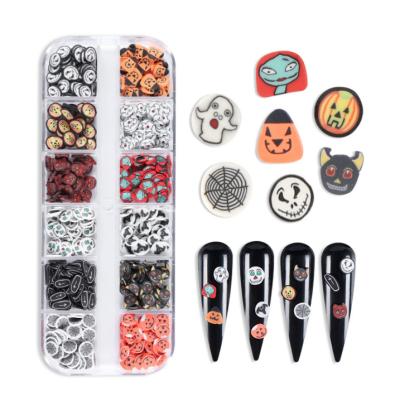 China Easy Apply New Polymer Clay Nail Art DIY Accessories Halloween Series Glitter Nail Decorations for sale