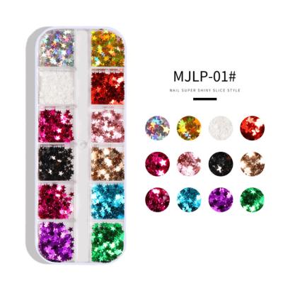 China Easy apply butterfly round shape five-pointed star nail decorations nail glitter accessories for sale