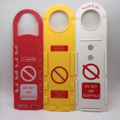 China High Quality Construction Safety Red White Yellow ABS/PP/PVC Plastic Scafftag Scaffolding Tag Holder for sale