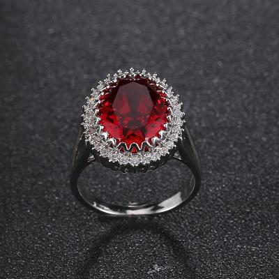 China Ring Individuality Fashion Jewelry Fashion Decoration Copper Cubic Zirconia Red Ring for sale