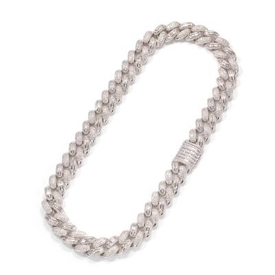 China Excellent Hiphop product iced out custom cuban link chain moissanite sterling silver bling curb bracelets for sale