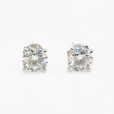 China CLASSIC hot sale round rose moissanite earring jewelry 14k 18k pure gold cut earring for sale