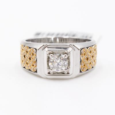 China Hot sale CLASSIC 18k real gold moissanite diamond wedding ring popular customized jewelry for man for sale