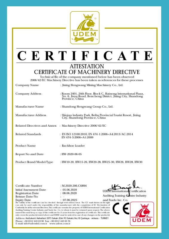 CE - Shanghai Hengwang Machinery Equipment Co., Ltd.