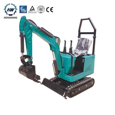 China Construction Material Stores Hengwang HW10 Bagger Digger Machine 1 Ton Mini Hydraulic Crawler Excavator Small for sale