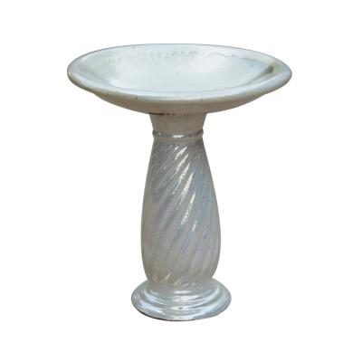 China New Ceramic Style Ceramic Bird Water Baths Roll Outdoor Feeder Garden Yard Decor Bird Bath for sale