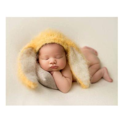 China Baby Bunny Hat Striped Photography Props, Super Angola Mohair Ear Hat Great For Baby Photography Props for sale