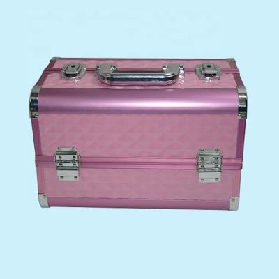 China With Different Color With Different Color Makeup Professional Aluminum Travel Cosmetic Cases Customized Size Pink Cosmetic Train Beautiful Case With Different Color for sale