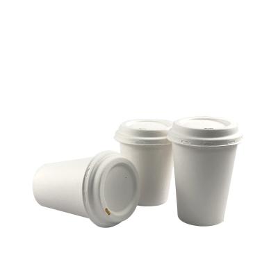 China Recyclable Coffee Mugs Logo Disposable Paper 8 Ounce Double Wall Cup With Lid for sale