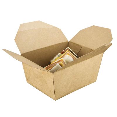 China One Disposable Fast Food Cardboard 500 Pcs Disposable Paper Lunch Box Kraft Boxes Customized for sale