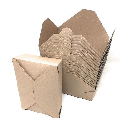 China One Cardboard 500 Pcs Disposable Disposable Box Custom Printed Kraft Paper Lunch Boxes For Food Caterer for sale