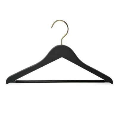 China SHOW Wholesale Cheap Black Color Maple Wood Clothing Hanger With Anti-Slip From Manufacturer Grade A for sale