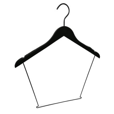 China SHOW Manufacturer Wholesale Black Color Wooden Swimming Clothes Hanger for sale