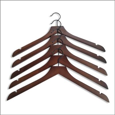 China CLASSIC Wholesale Hangers Brown Flat Surface Wood Hanger For Fabric Stores Display for sale