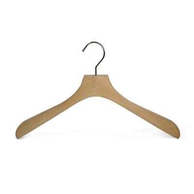 China Vintage Customized High Quality Wooden Jacket Hanger For Women's Garment Display for sale