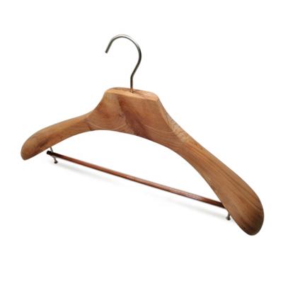 China Modern Wide Top Shoulder Cedar Wood Hanger Natural Material for sale