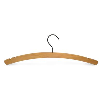 China Modern Natural Wooden Hanger Moon Form Top Clothing Display for sale